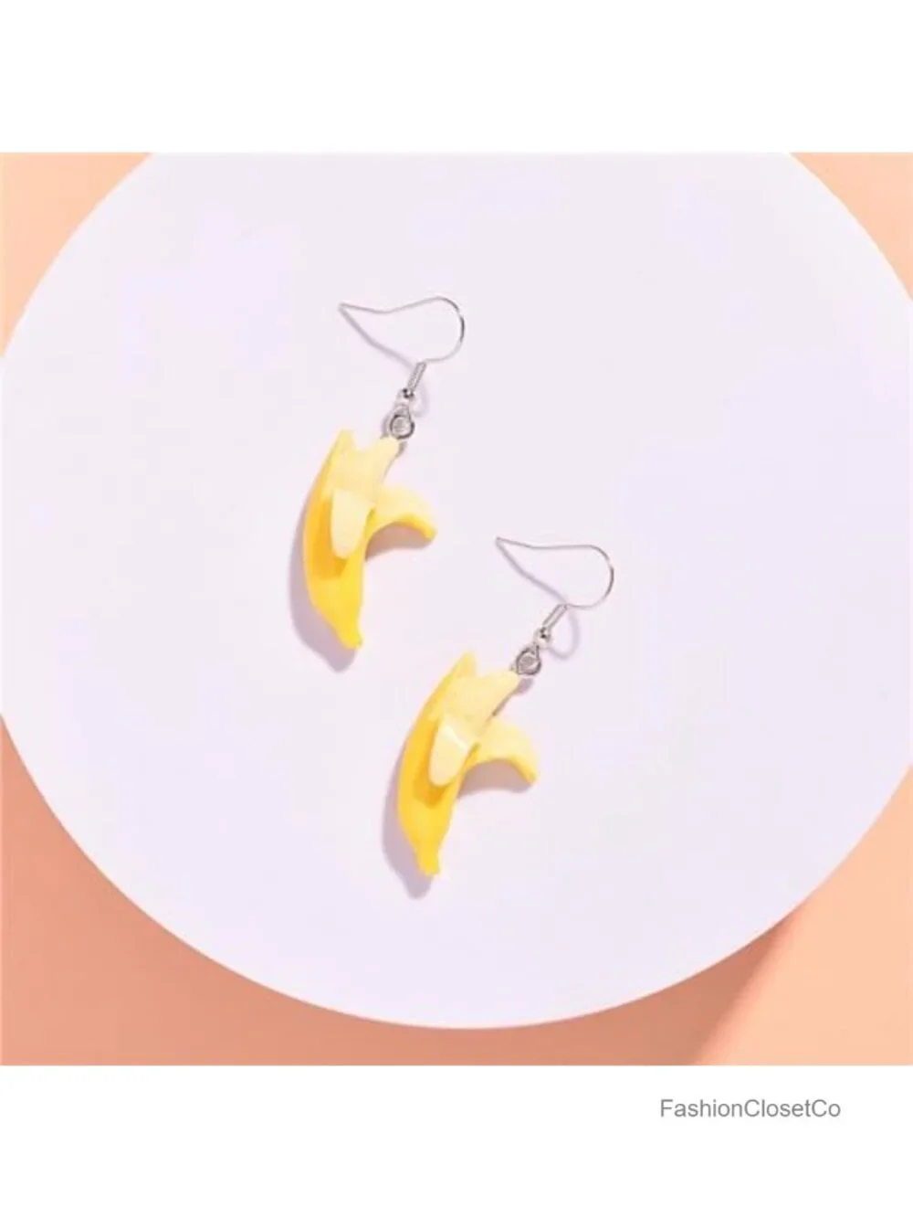 Unique Banana Dangle Earrings Acrylic Food Jewelry Gift